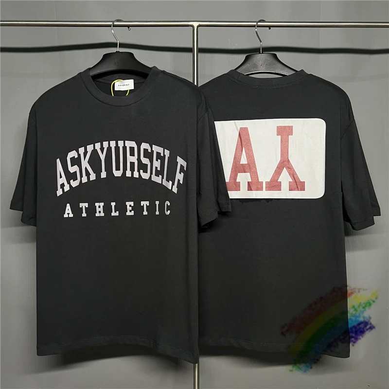 

Футболка ASKYURSELF для мужчин и женщин, топ оверсайз с логотипом ASKYURSELF, лето