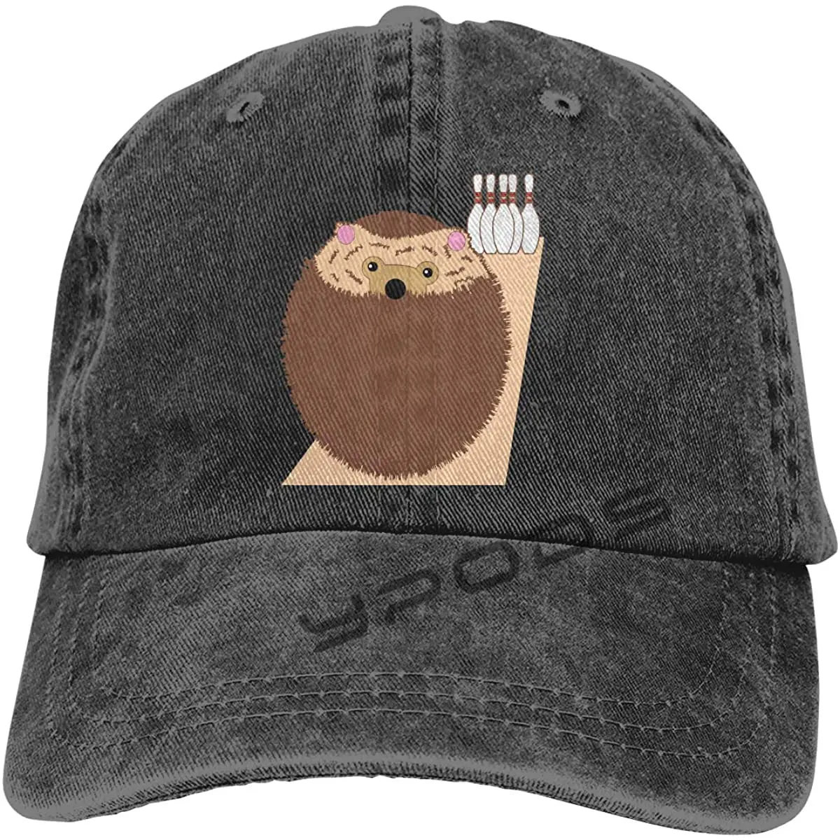 

Hedgehog Funny Bowling Vintage Washed Twill Baseball Caps Adjustable Hats Funny Humor Irony Graphics Of Adult Gift Gorras Hombre