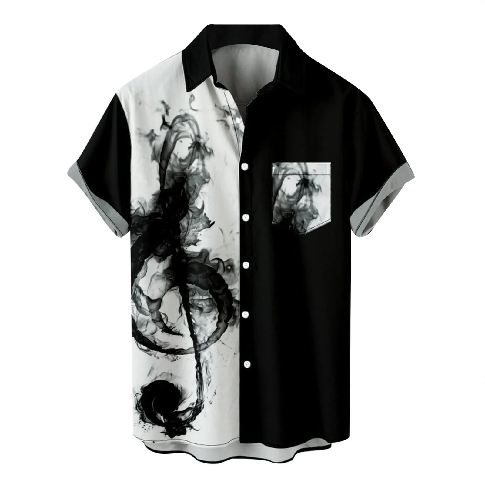 

Summer Hawaiian Shirts For Men Colorful Music 3d Printed Rock Shirt Beach Short Sleeve Men'S Shirt Casual Oversized Clothing Top