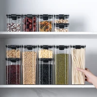 plastic storage food container jars for bulk cereals spices sugar bowl kitchen cabinet storage box organizer accessories utensil
