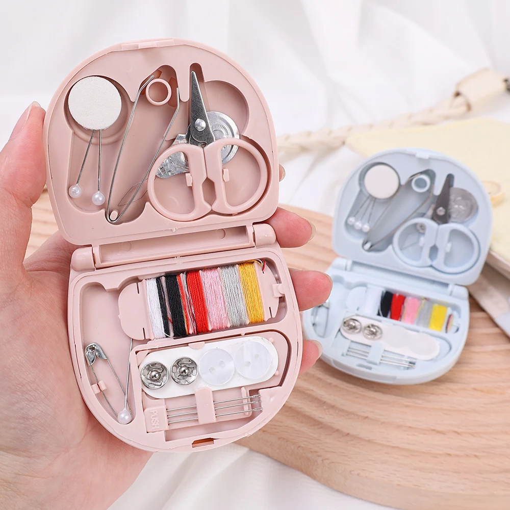

Mini Sewing Kits DIY Multi-function Portable Buttons Pins Storage Boxes Set Scissor Needles Thimble Threads Sewing Accessories