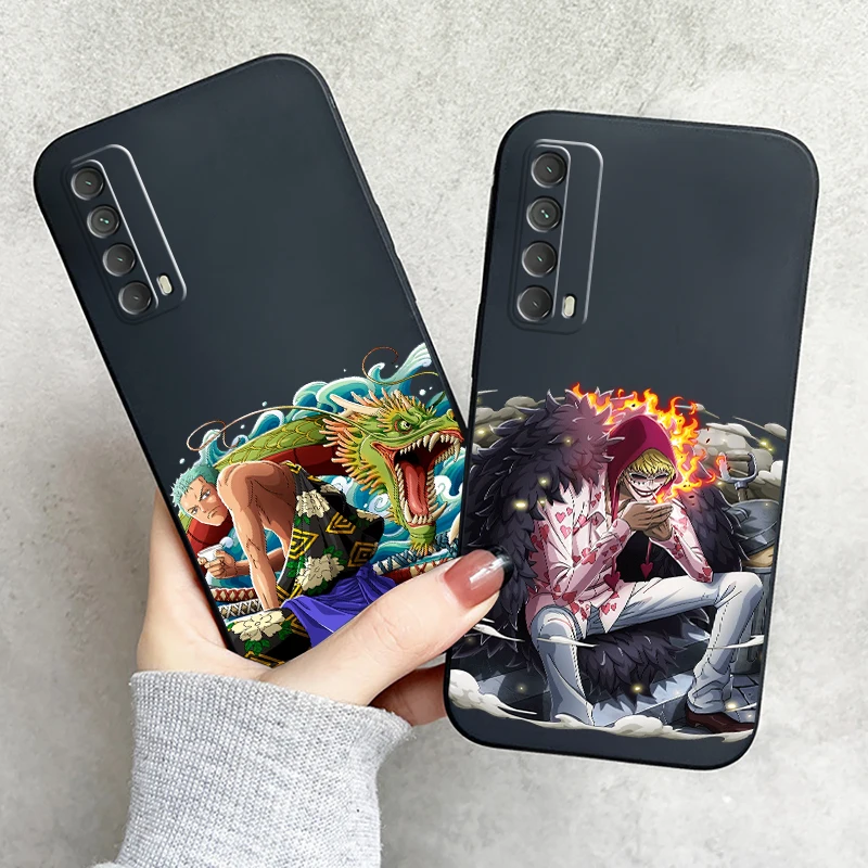 

ONE PIECE Anime Phone Case For Huawei P Smart Z 2019 2021 P20 P20 Lite Pro P30 Lite Pro P40 P40 Lite 5G Liquid Silicon Black