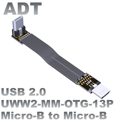 

USB OTG 2,0 штекер-штекер плоский удлинитель данных micro-B к micro-B, стандарт USB 2,0 480M/bps высокая скорость