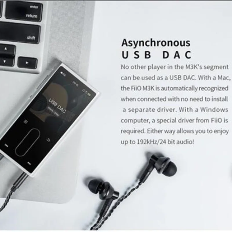 FIIO M3K Mini HIFI Hi-Res Lossless Portable Music Player MP3 FlAC Sport Digital Audio AK4376A DAC 24Bit 192Khz Recoder |