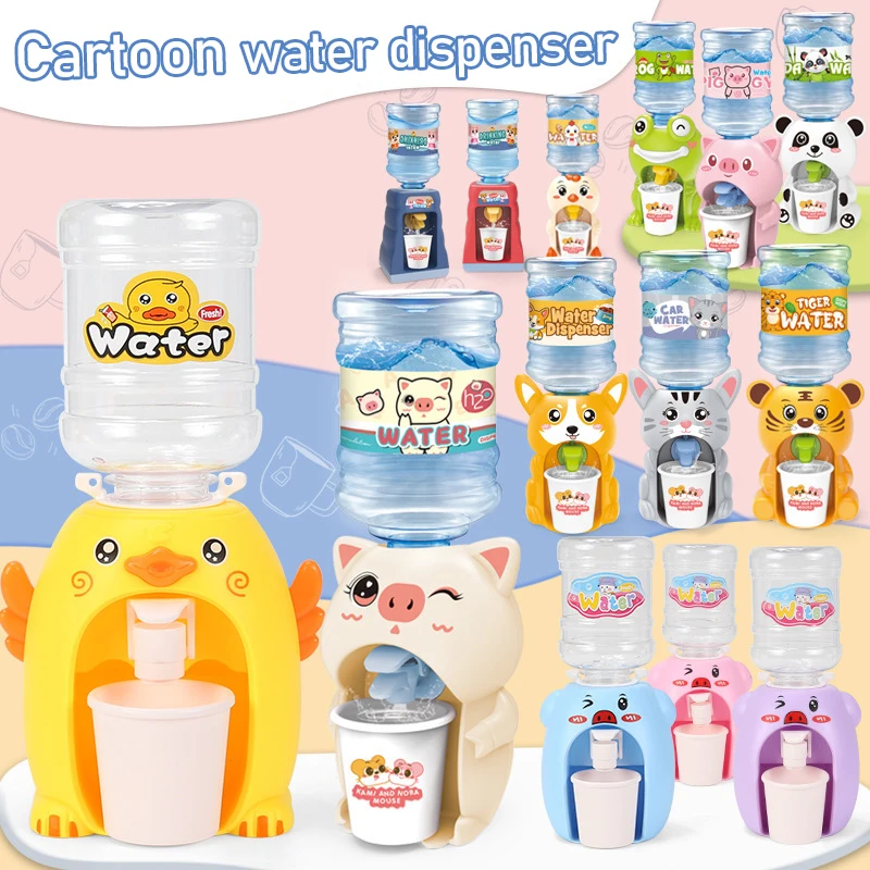 

New Mini Water Dispenser Baby Toy Drinking Water Hand Press Water Bottle Pump Cooler Lifelike Cute Children Cosplsy Props