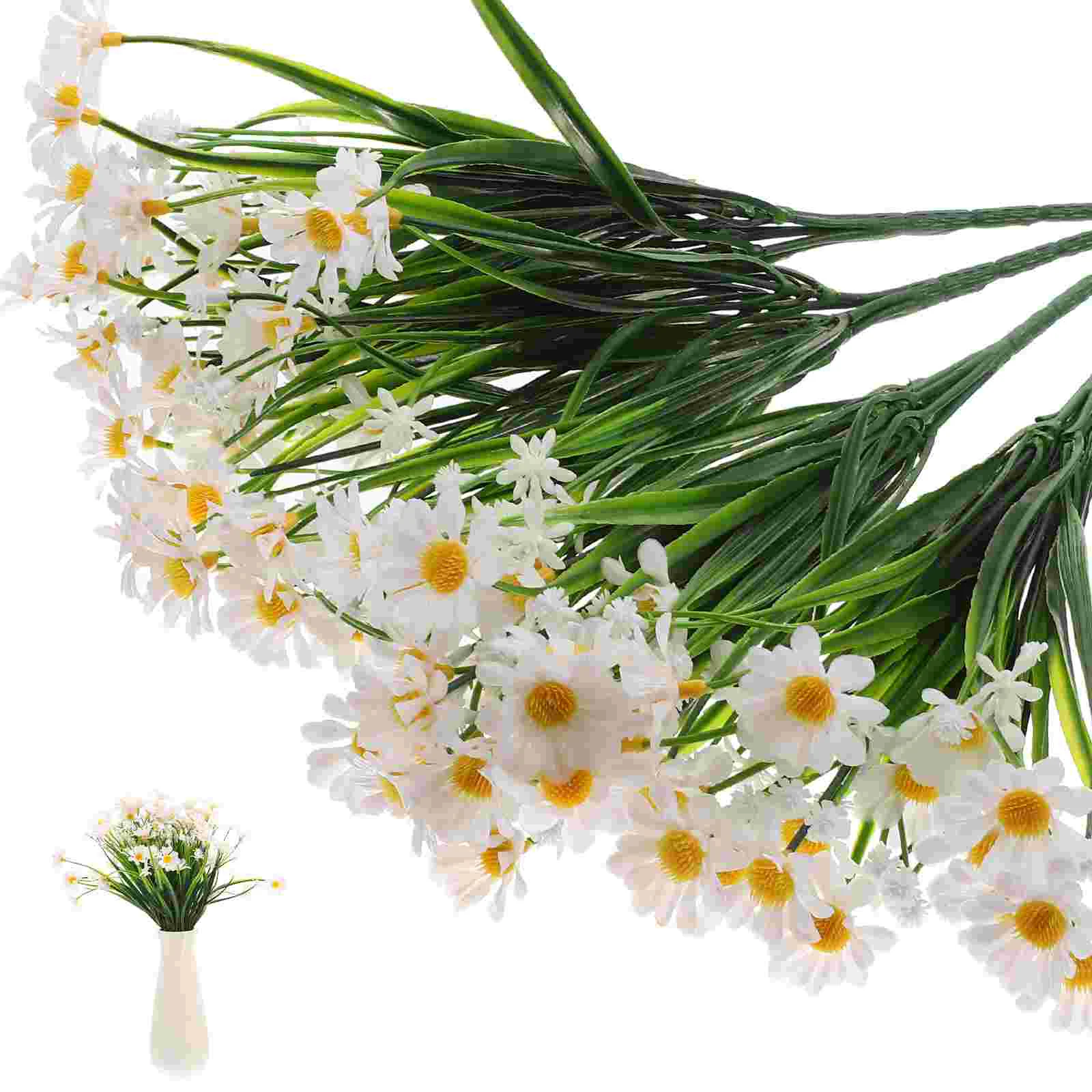 

Daisy Flowers Artificial Flower Fake Daisies Faux Bouquet Silk Stems Wedding Branches Arrangement Greenery Shrubs Bridal Party