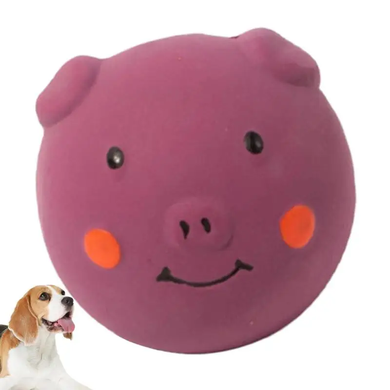 

Small Squeaky Dog Toys Pig Shape Puppy Balls Pet Chew Toys For Teething Interactive Training Toys For Small Medium Large Dogs