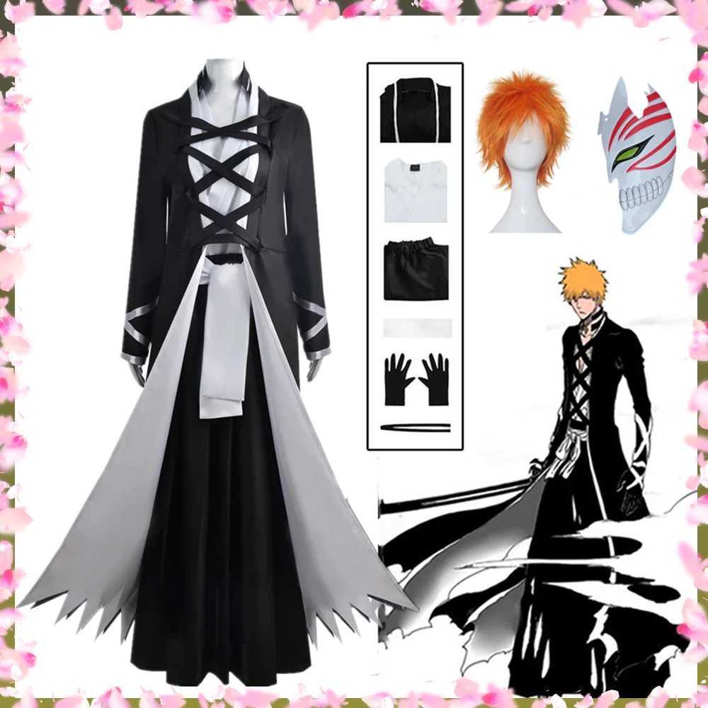 

Аниме отбеливатель Kurosaki Ichigo косплей костюм на Хэллоуин аниме одежда наряды Disfraz взрослый фантазийные подарки