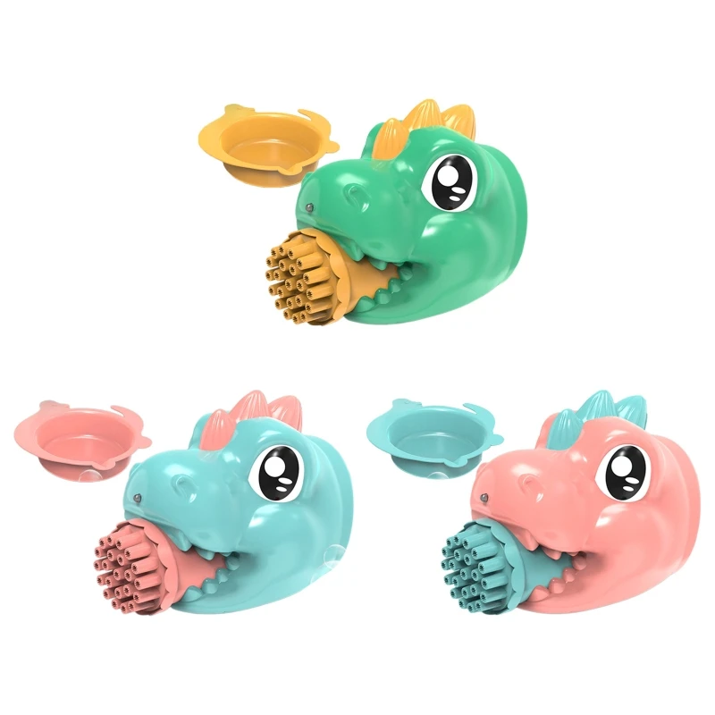 

Bubble Machine Cartoon Dinosaur Shape Bubble Gun Gatling Outdoor Toy w/ Rich Bubbles Light Great Gift for Kids Toddlers