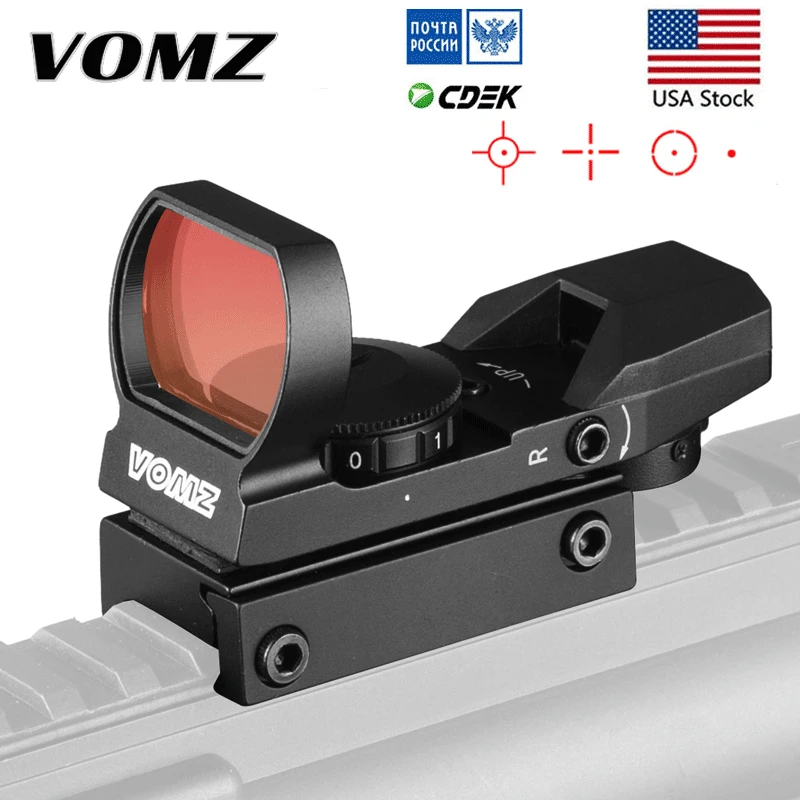 

hunting Optics RED black Holographic rifle scope Reflex Sights tactical Red Dot Sight With 4 Reticle For 20mm Rail Gun military