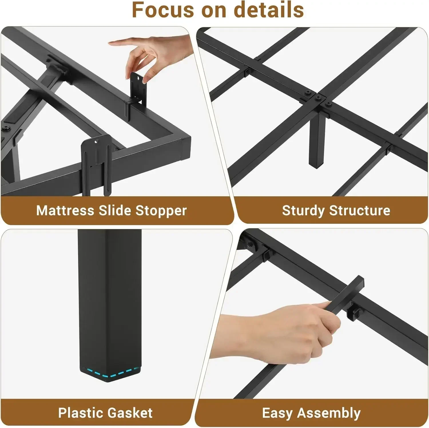 Полноразмерный каркас плавающей кровати со светодиодной подсветкой