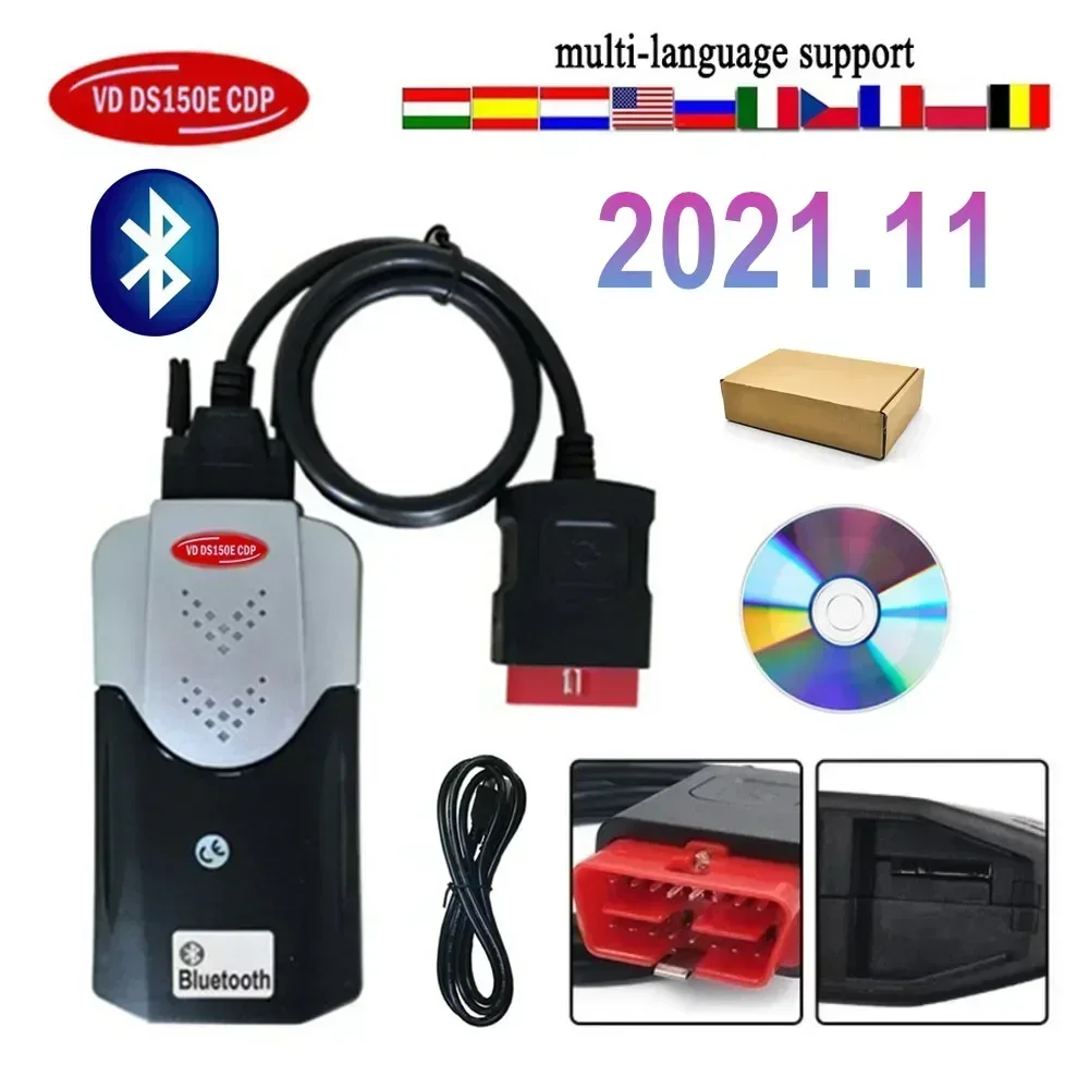 Фото Диагностический инструмент VD Ds150e CDP Tnesf delпароль Orpdc 2024 2021 V3 NEC, диагностический инструмент VCI с генератором ключей, Bluetooth Obd2 сканер, диагностика автомобиля, грузовика №1