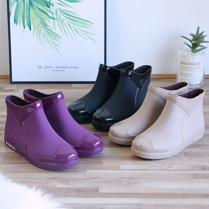 Женские нескользящие резиновые сапоги водонепроницаемые рабочие для дождя 2022