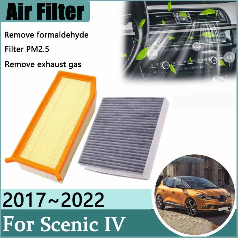 Фильтр кондиционера 1 2 T для Renault Scenic IV 4 2017 ~ 2022 2021 2020 2019 фильтр воздуха двигателя с