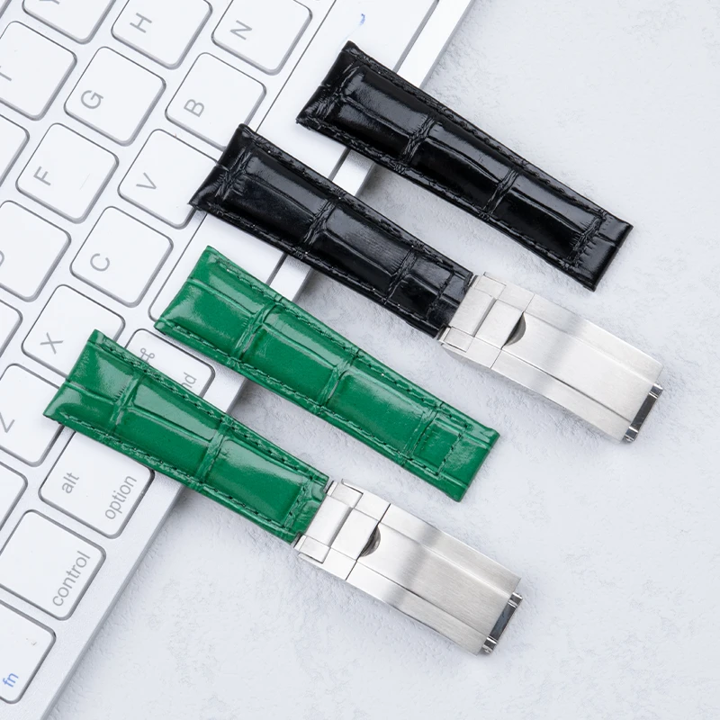 Ремешок для часов из итальянской воловьей кожи 20 мм ремешка Rolex Daytona Submariner GMT OYSTERFLEX