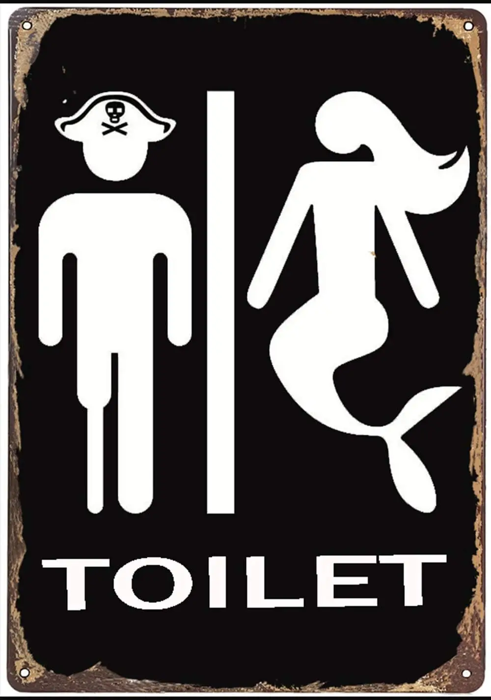 CREZY Prte nd Mermd Tolet Sgn Ретро Metl Tn 8x12 ncn Clssc Vntge Hngng Wll rt или Ce Resturnt Домашний декор