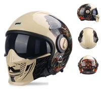 men motorcycle helmet with sun visor retro 4 styles ece dot approved full face open face cascos para moto modular capacetes