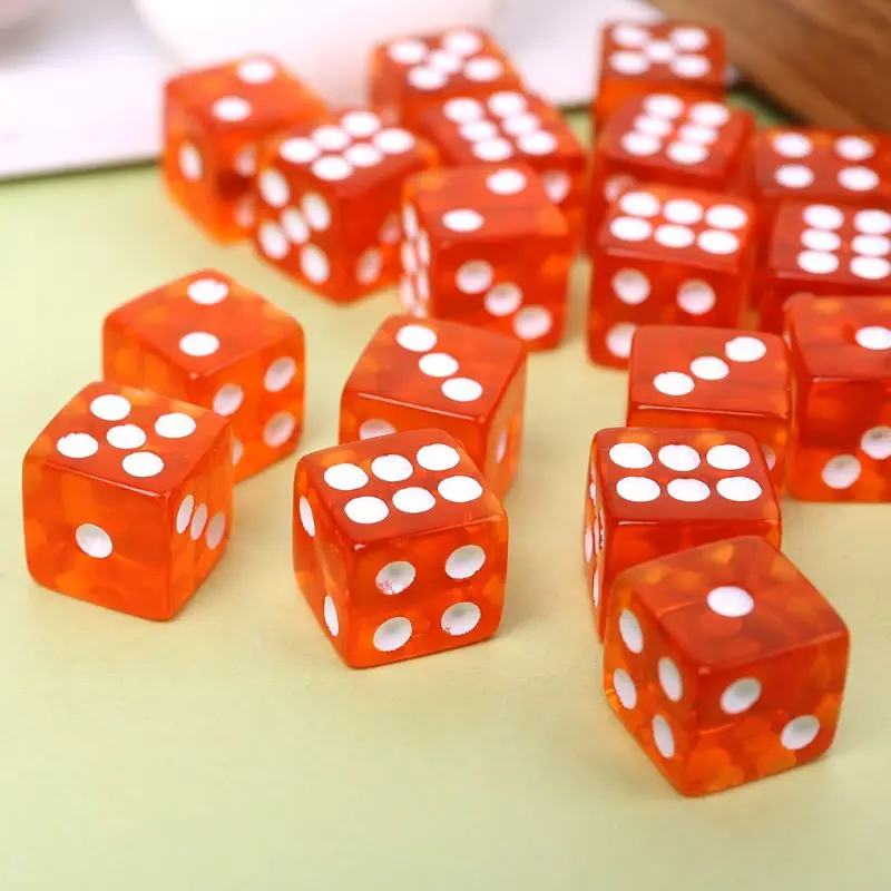 

25 шт./набор, прозрачные игральные кости, 12 квадратных кубиков
