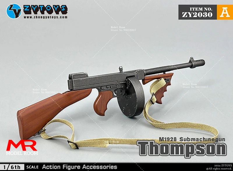 Фото ZYTOYS ZY2030 масштаб 1/6, mклеточный пистолет Томпсон, модель оружия, аксессуары для сцены, подходит для 12 дюймовых солдат, экшн-фигурки, куклы №2
