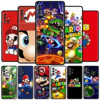 mobile soft phone case for samsung galaxy a51 a71 a21s a12 a52 a32 a22 a31 a72 black cover a50 a41 a02s cute super mario