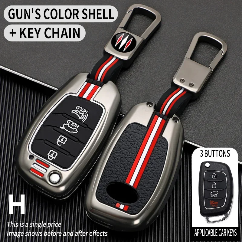 

Металлический чехол для автомобильного ключа, чехол для Hyundai Solaris Creta Ix25 Kona Tucson Sonata FE I40 Elantra Ix35 I20 Ix45 HB20 Accent