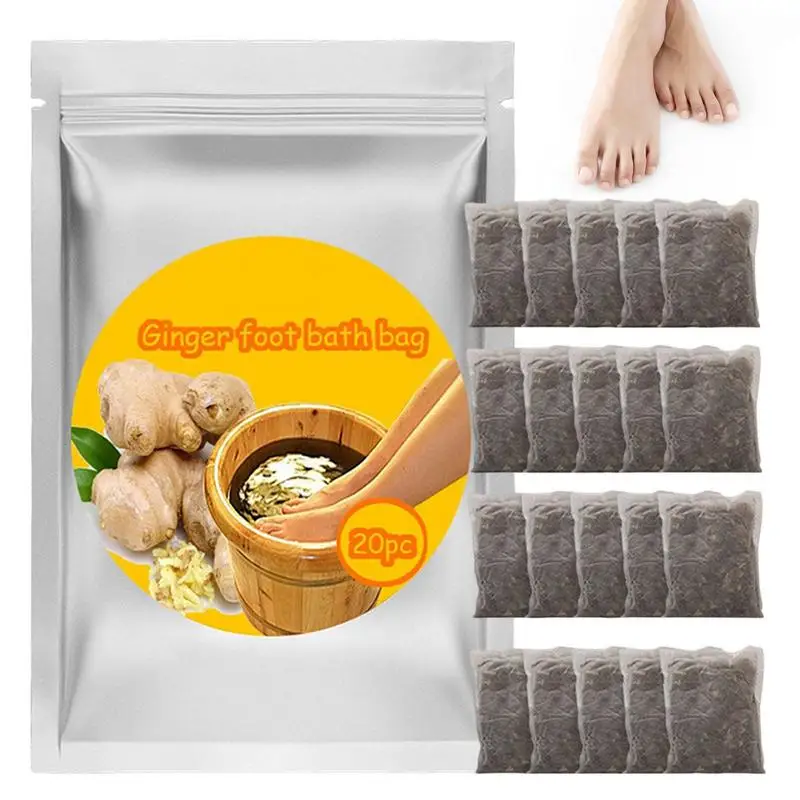 

Ginger Foot Bath Pack Women Men Lymphatic Ginger Foot Bathing Bags For Adults Physical Footbath Foot Massage Bags For Home Beaut