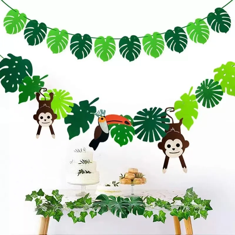 Hawaiian Theme Turtle Leaves Banner Tropical Birthday Turtle Leaves Swrils Happy Jungle Aloha Wedding Birthday Hanging Garlands images - 6