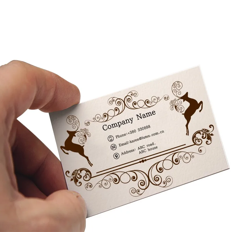 100 шт. индивидуальная визитная карточка односторонняя белая бумага коричневая