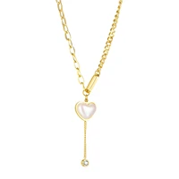 fashion love pendant female network star simple light luxury tassel new titanium steel necklace