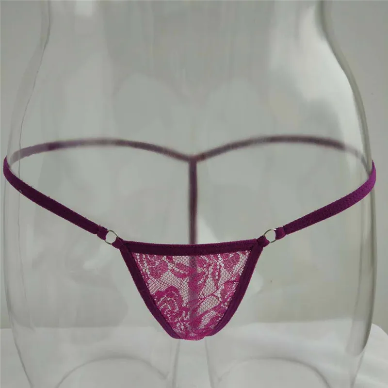 

sexy lingerie femme underwear women panties ropa interior femenina tanga thong Lace transparent Metal ring String No trace girl