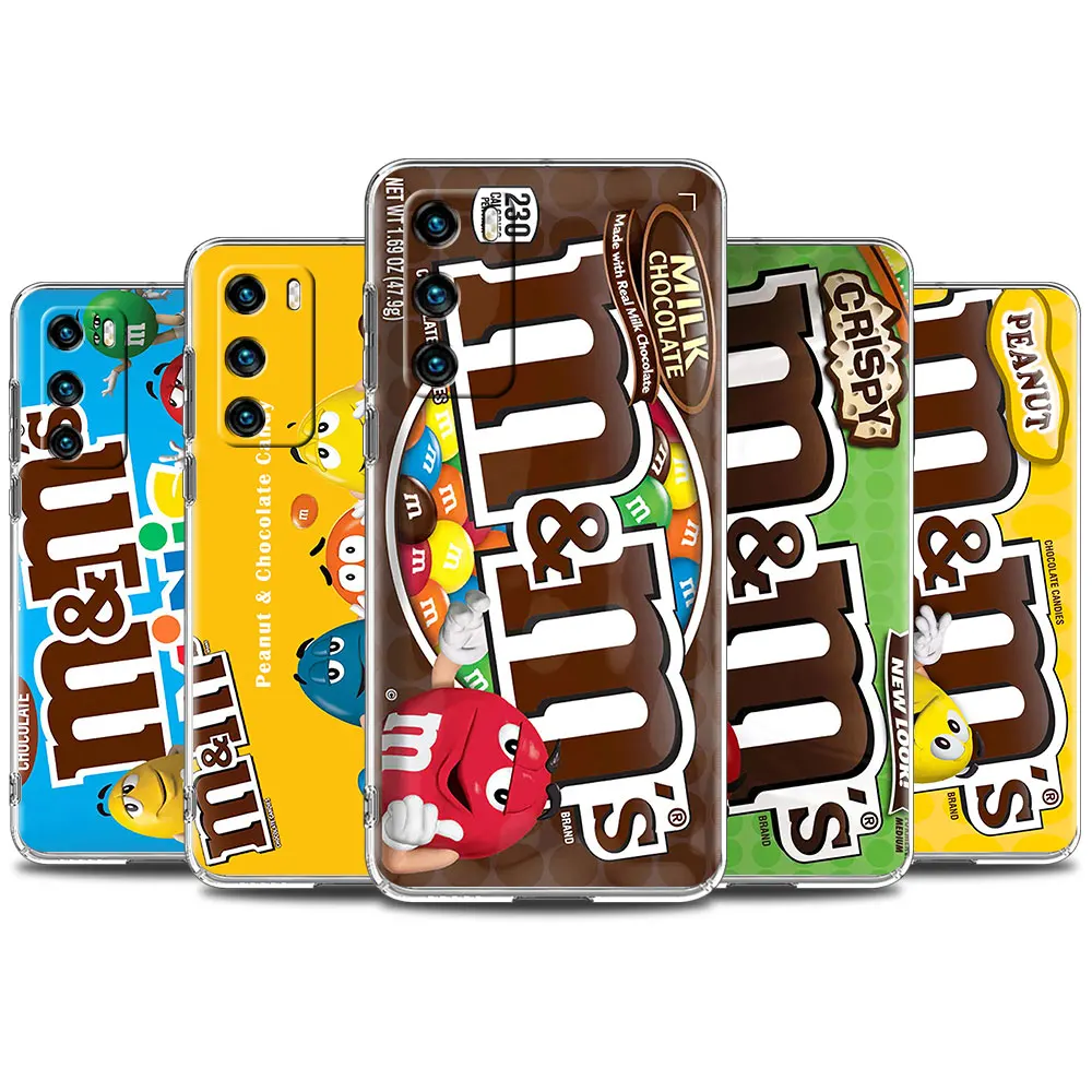 

Luxury M&M's Chocolate Clear Soft TPU Phone Case For Huawei Y6 Y7 Prime 2019 Y8P Y7a Soft Back Cover P Smart S Back Coque Shell