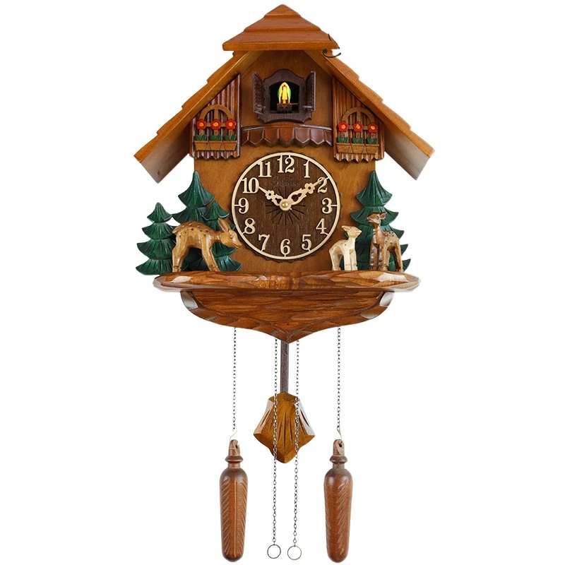 

Personalized Cuckoo Clock Silent Movement Wooden Wall Clocks European Style Home Decorations Cuckoo on The Hour Holiday Gifts