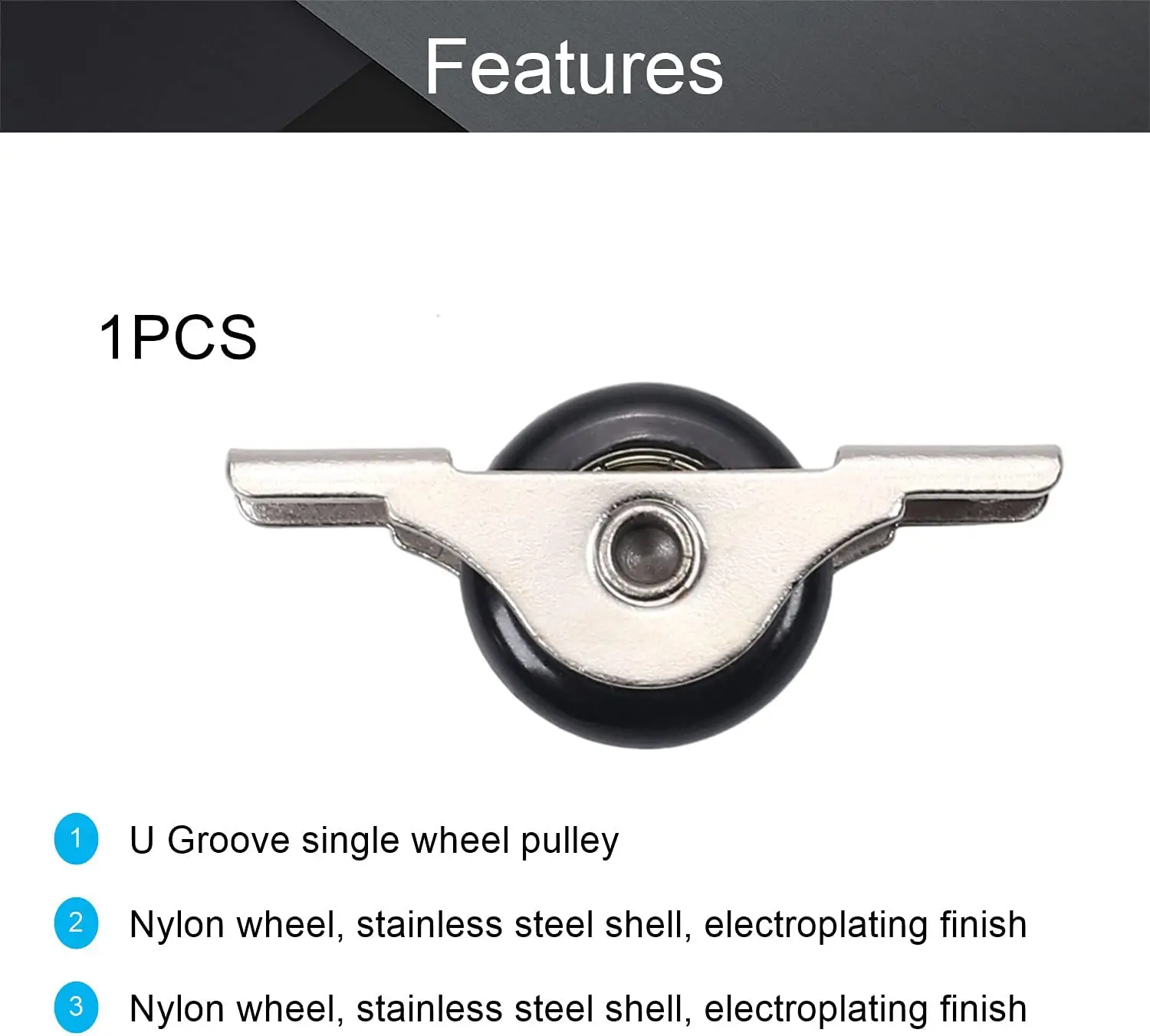 MroMax 2 шт. 29 мм Диаметр нейлон черный одно колесо гальваническое покрытие