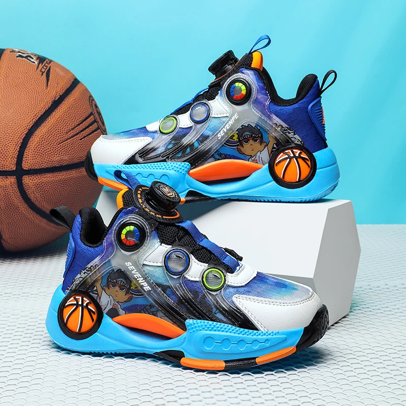 

Children's brand basketball shoes Boys and girls sports shoes Thick sole non-slip breathable high quality sports shoes