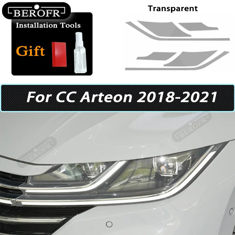 

Для Volkswagen VW Arteon CC 2018-2021 R Line авто прозрачная защитная пленка для фар автомобиля против царапин дымчатая черная наклейка из ТПУ