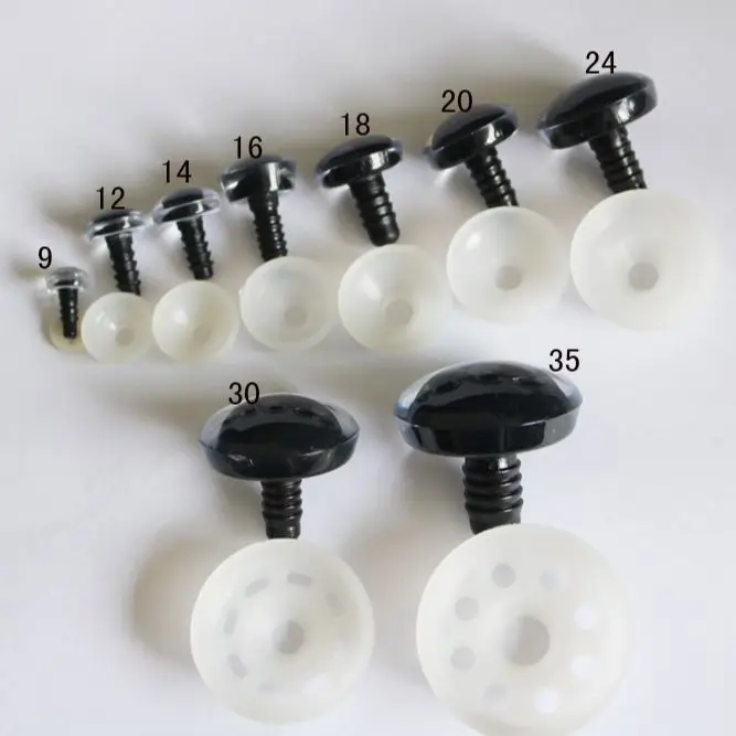 10pair 9mm-35mm 3D snow glitter doll pupil toy eyes with hard washer for diy plush findings size color option B11