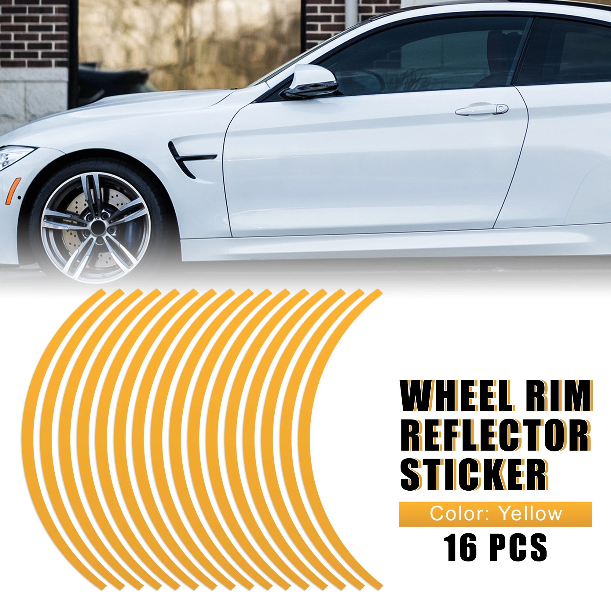 

Uxcell 16pcs 17 18inch Strips Motorcycle Car Wheel Tire Stickers Reflective Rim Tape Motorbike Auto Decals Accessories