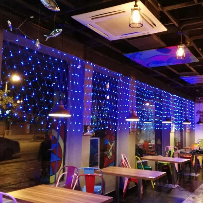 

Garland Curtain LED Outdoor Fishing Net Light Christmas Lights Festoon Garden Outdoor Street New Year Garland Wedding Decoration