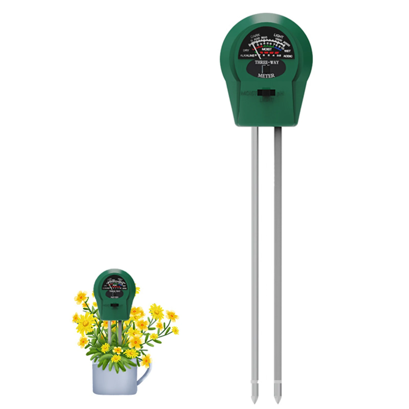 

Soil PH Tester 3-in-1 PH Light Moisture Acidity Meter Soil Tester Moisture Meter Plant Soil Monitor Detector For Plants Garden