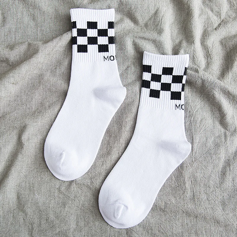 Модные шахматные носки популярные уличные для скейтборда в стиле хип-хоп