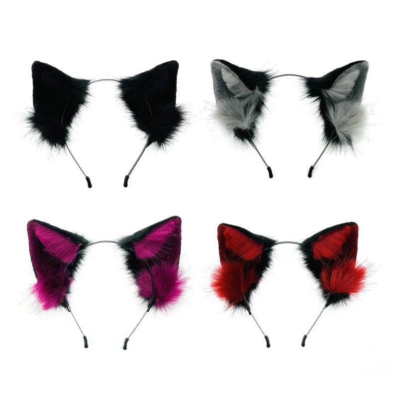 

Funny Wolf for CAT Black Ear Headband Headpiece for Women Men Adult Fittings