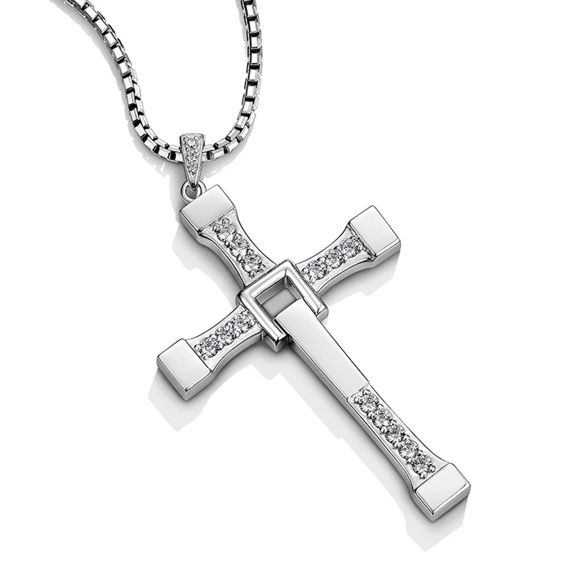 

Diamond Cross Hip Hop Necklace Pendant Men's Necklace Same Style As Movie Clavicle Chain Choker Jewelry Fashion Gifts