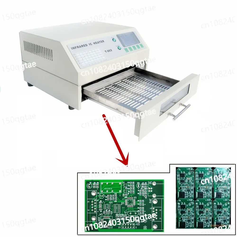 220 В T-962 800 Вт 180 X 235 мм Настольная рефлюксная печь BGA SMD SMT Rework Инфракрасный