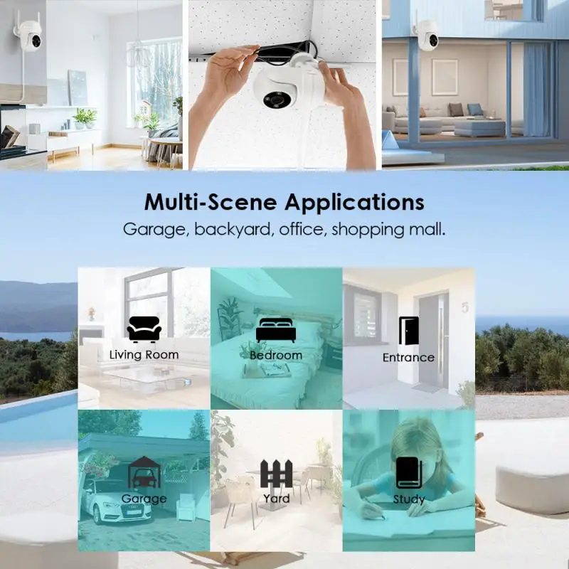 

2.4g Wifi Home Video Camcorders Night Vision Ptz Camera Motion Detection 3mp Ip Camera Smart Home Outdoor Cctv Camera Waterproof