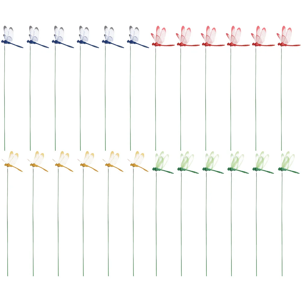 

24 шт. стрекоза, декор для сада, имитация стрекозы, стопы для сада, двора, стопы, цветы, фотоэлемент