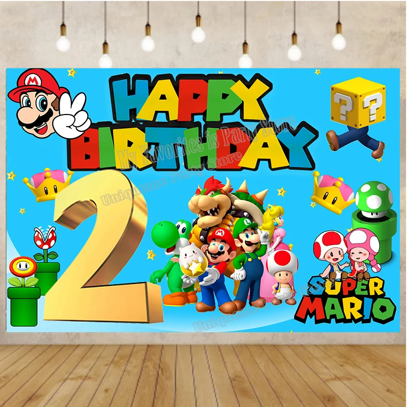 Фон Для фотосъёмки с изображением Mario Bros в стиле аниме |