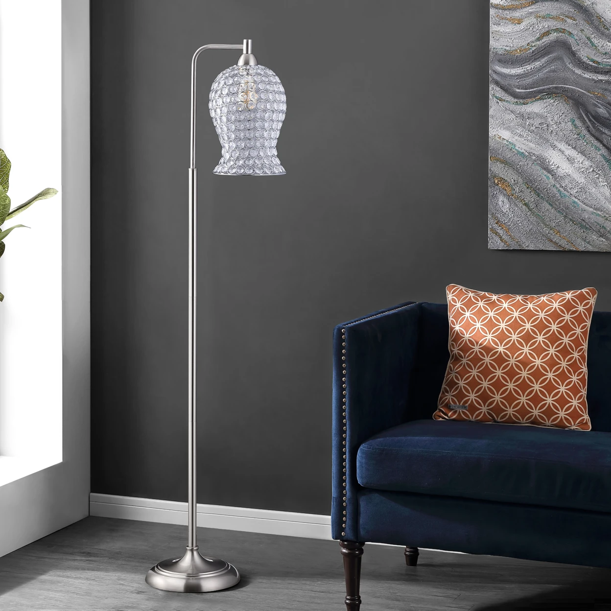 HMTX Izzy 61.5" Floor Lamp | Nickle |