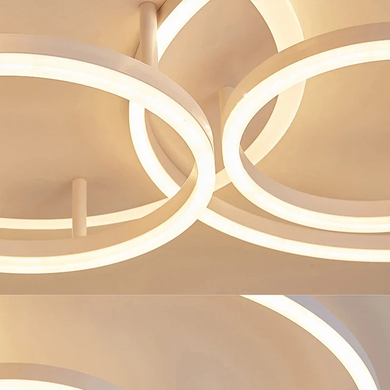 Потолочный светодиодный светильник в стиле постмодерн круглые кольца лампа