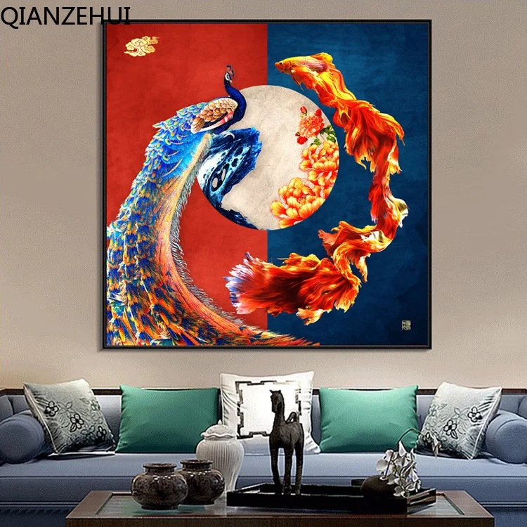 DIY полная алмазная вышивка круглая картина для щенка минималистичная спальня