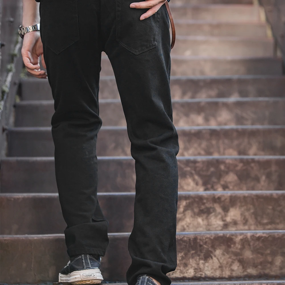 Мужские джинсы в стиле ретро Maden черные прямые брюки со средней талией и